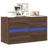 Image de vidaXL Meuble TV mural avec lumières LED chêne marron 80x31x45 cm