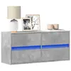 Image de vidaXL Meuble TV mural avec lumières LED gris béton 100x31x45 cm