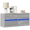 Image de vidaXL Meuble TV mural avec lumières LED sonoma gris 100x31x45 cm