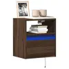 Image de vidaXL Meubles TV muraux lumières LED 2 pcs chêne marron 41x31x45 cm