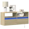 Image de vidaXL Meuble TV mural avec lumières LED chêne sonoma 100x31x45 cm