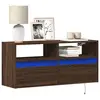 Image de vidaXL Meuble TV mural avec lumières LED chêne marron 100x31x45 cm