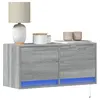 Image de vidaXL Meuble TV mural avec lumières LED sonoma gris 80x31x35 cm