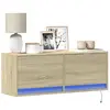 Image de vidaXL Meuble TV mural avec lumières LED chêne sonoma 100x31x35 cm