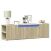 Image de vidaXL Meuble TV mural avec lumières LED chêne sonoma 135x31x39,5 cm