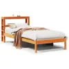 Image de vidaXL Cadre de lit avec tête de lit sans matelas cire marron 75x190cm