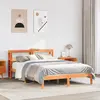 Image de vidaXL Cadre de lit et tête de lit sans matelas cire marron 150x200 cm