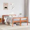 Image de vidaXL Cadre de lit et tête de lit sans matelas cire marron 135x190 cm