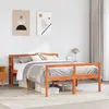 Image de vidaXL Cadre de lit et tête de lit sans matelas cire marron 140x200 cm