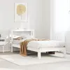 Image de vidaXL Cadre de lit avec tête de lit sans matelas blanc 75x190 cm
