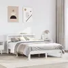 Image de vidaXL Cadre de lit avec tête de lit sans matelas blanc 120x190 cm
