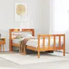 Image de vidaXL Cadre de lit et tête de lit sans matelas cire marron 100x200 cm