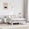Image de vidaXL Cadre de lit et tête de lit sans matelas blanc 135x190 cm
