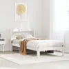 Image de vidaXL Cadre de lit avec tête de lit sans matelas blanc 90x200 cm