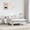 Image de vidaXL Cadre de lit avec tête de lit sans matelas blanc 140x200 cm