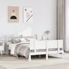 Image de vidaXL Cadre de lit avec tête de lit sans matelas blanc 120x190 cm