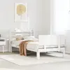 Image de vidaXL Cadre de lit avec tête de lit sans matelas blanc 90x200 cm