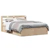 Image de vidaXL Cadre de lit avec tête de lit 135x190 cm bois de pin massif