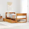 Image de vidaXL Cadre de lit sans matelas cire marron 100x200cm bois pin massif