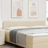 Image de vidaXL Tête de lit LED avec bandes LED Crème 200 cm tissu