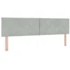 Image de vidaXL Tête de lit LED Gris clair 180 cm Velours, Coussin de tête ajustable, design moderne, déco pratique, confort au lit, éclairage d'ambiance, rembourrage en mousse