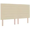 Image de vidaXL Tête de lit LED avec bandes LED Crème 180 cm tissu