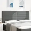 Image de vidaXL Tête de lit LED avec bandes LED Gris foncé 200 cm tissu