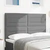 Image de vidaXL Tête de lit LED Gris clair 144 cm Tissu en velours côtelé