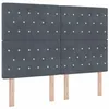 Image de vidaXL Tête de lit LED avec bandes LED Gris foncé 144 cm Velours