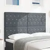 Image de vidaXL Tête de lit LED avec tête de lit Gris foncé 144 cm Polyester