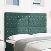 Image de vidaXL Tête de lit LED avec bandes LED Vert foncé 144 cm Velours