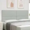 Image de vidaXL Tête de lit LED avec bandes LED Gris clair 200 cm Velours