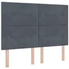 Image de vidaXL Tête de lit LED avec bandes LED Gris 144 cm Velours
