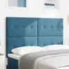 Image de vidaXL Tête de lit LED avec bandes LED Bleu 144 cm Velours