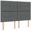Image de vidaXL Tête de lit LED avec bandes LED Gris foncé 160 cm tissu