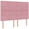 Image de vidaXL Tête de lit LED avec bandes LED Rose 160 cm Velours
