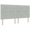 Image de vidaXL Tête de lit LED avec bandes LED Gris clair 200 cm Velours