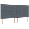 Image de vidaXL Tête de lit LED avec bandes LED Gris 200 cm Velours