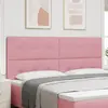 Image de vidaXL Tête de lit LED avec bandes LED Rose 200 cm Velours