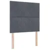 Image de vidaXL Tête de lit LED Gris foncé 90 cm Velours, Coussin de tête ajustable, design moderne, déco pratique, confort au lit, éclairage d'ambiance, rembourrage en mousse