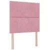 Image de vidaXL Tête de lit LED Rose 90 cm Velours, Coussin de tête ajustable, design moderne, déco pratique, confort au lit, éclairage d'ambiance, rembourrage en mousse