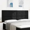 Image de vidaXL Tête de lit LED Noir 200 cm tissu