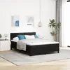 Image de vidaXL Lit à ressorts avec tête de lit Noir 140 x 190 cm Velours