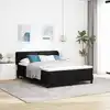 Image de vidaXL Lit à ressorts avec tête de lit Noir 160 x 200 cm tissu