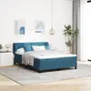 Image de vidaXL Lit à ressorts avec tête de lit Bleu foncé 140 x 200 cm Velours