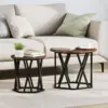 Image de vidaXL Table d'appoint 2 pcs Chêne fumé Bois d'ingénierie et acier