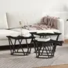 Image de vidaXL Table basse 3 pcs Chêne noir Bois d'ingénierie et acier