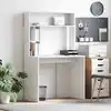 Image de vidaXL Bureau avec étagère Blanc 91 x 50 x 149 cm Bois d'ingénierie