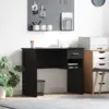 Image de vidaXL Bureau avec tiroir Chêne noir 90 x 49 x 75 cm Bois d'ingénierie