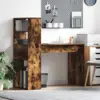 Image de vidaXL Bureau Chêne fumé 113 x 54 x 120 cm Bois d'ingénierie